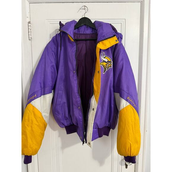 Purple and Yellow Vikings Men's Jacket - Picture 5 of 6